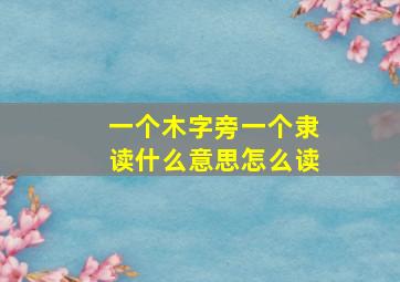 一个木字旁一个隶读什么意思怎么读