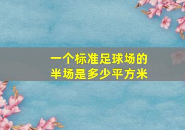 一个标准足球场的半场是多少平方米