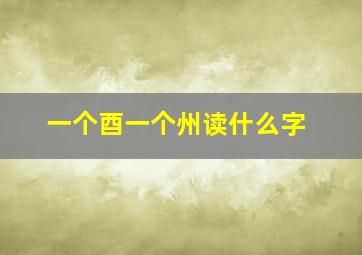 一个酉一个州读什么字