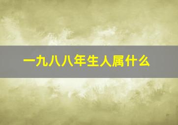 一九八八年生人属什么