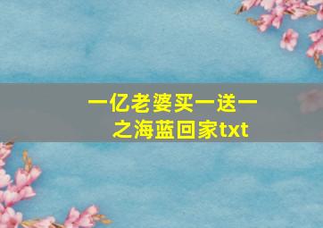 一亿老婆买一送一之海蓝回家txt