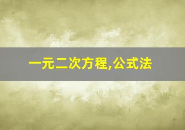 一元二次方程,公式法