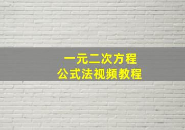 一元二次方程公式法视频教程