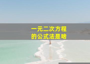 一元二次方程的公式法是啥