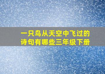 一只鸟从天空中飞过的诗句有哪些三年级下册