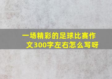 一场精彩的足球比赛作文300字左右怎么写呀