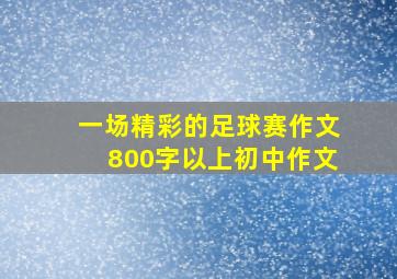 一场精彩的足球赛作文800字以上初中作文