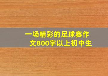 一场精彩的足球赛作文800字以上初中生