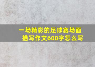 一场精彩的足球赛场面描写作文600字怎么写