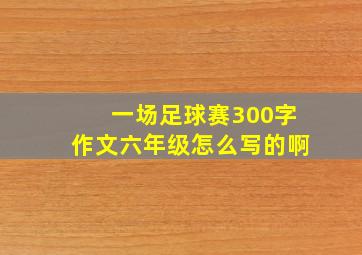 一场足球赛300字作文六年级怎么写的啊