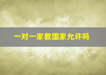 一对一家教国家允许吗