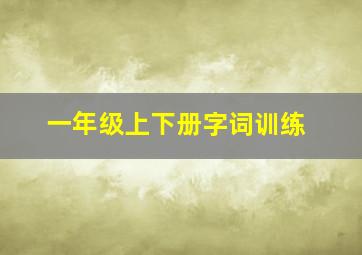 一年级上下册字词训练