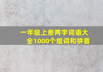 一年级上册两字词语大全1000个组词和拼音