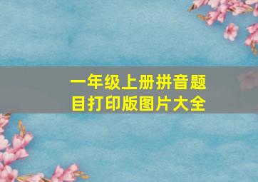 一年级上册拼音题目打印版图片大全