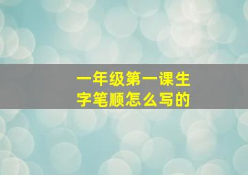 一年级第一课生字笔顺怎么写的