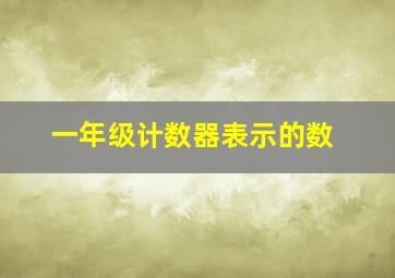 一年级计数器表示的数