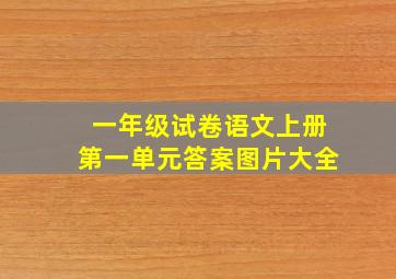 一年级试卷语文上册第一单元答案图片大全