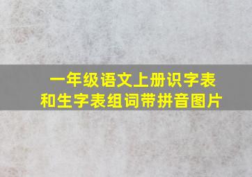 一年级语文上册识字表和生字表组词带拼音图片