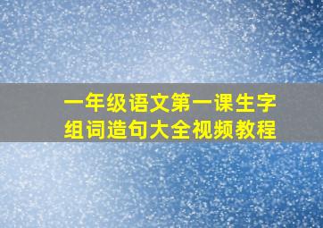 一年级语文第一课生字组词造句大全视频教程