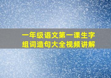 一年级语文第一课生字组词造句大全视频讲解