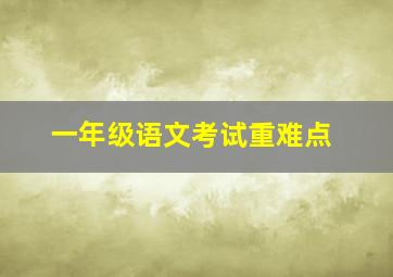 一年级语文考试重难点