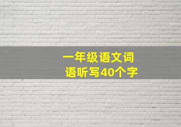 一年级语文词语听写40个字