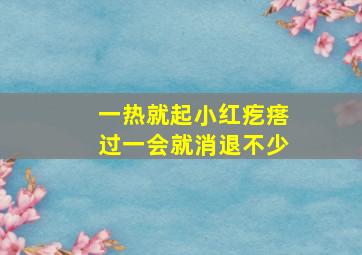 一热就起小红疙瘩过一会就消退不少