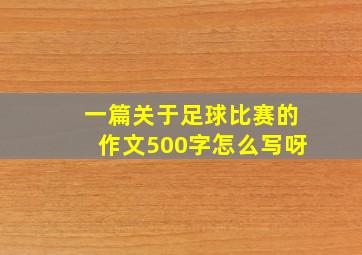 一篇关于足球比赛的作文500字怎么写呀