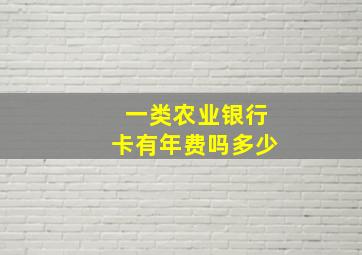 一类农业银行卡有年费吗多少