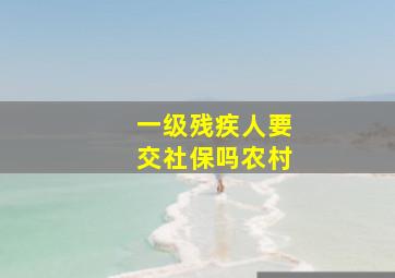 一级残疾人要交社保吗农村