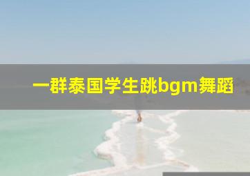 一群泰国学生跳bgm舞蹈