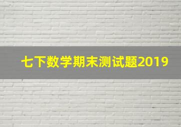 七下数学期末测试题2019