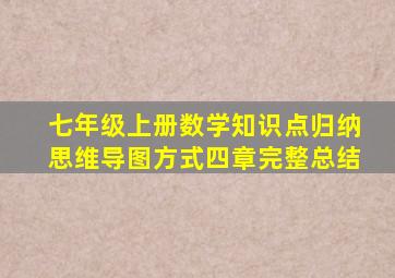 七年级上册数学知识点归纳思维导图方式四章完整总结