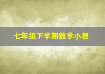 七年级下学期数学小报