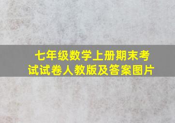 七年级数学上册期末考试试卷人教版及答案图片