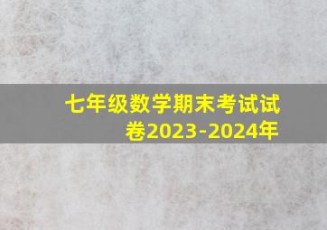 七年级数学期末考试试卷2023-2024年