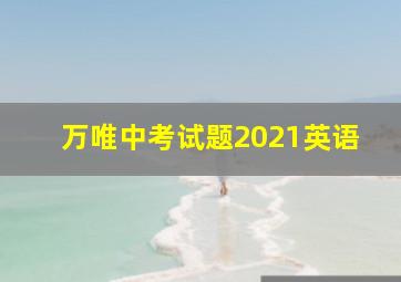 万唯中考试题2021英语