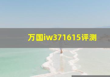 万国iw371615评测