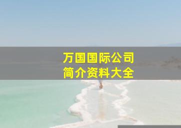 万国国际公司简介资料大全