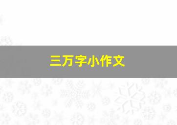 三万字小作文