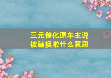 三元催化原车主说被磕换啦什么意思