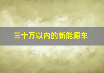 三十万以内的新能源车