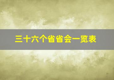 三十六个省省会一览表