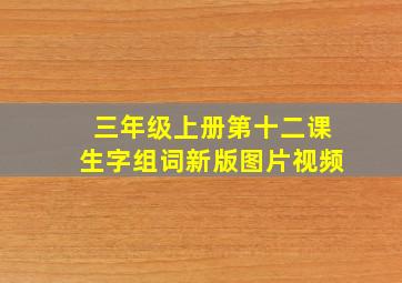 三年级上册第十二课生字组词新版图片视频