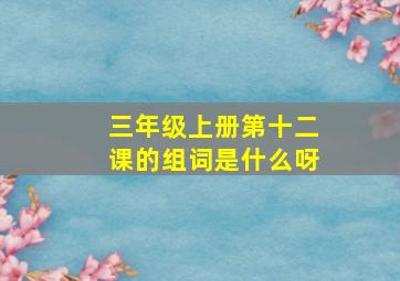 三年级上册第十二课的组词是什么呀