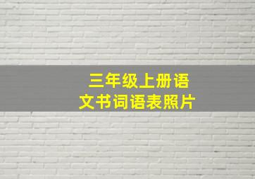 三年级上册语文书词语表照片