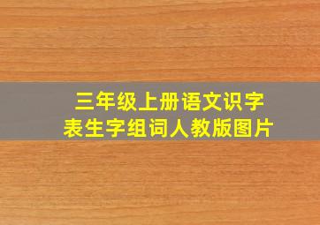 三年级上册语文识字表生字组词人教版图片