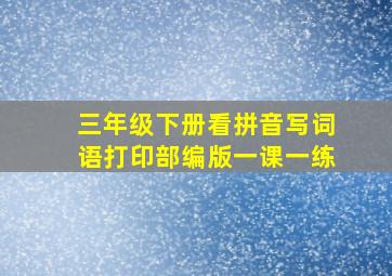 三年级下册看拼音写词语打印部编版一课一练