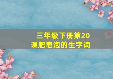 三年级下册第20课肥皂泡的生字词