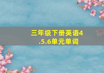 三年级下册英语4.5.6单元单词